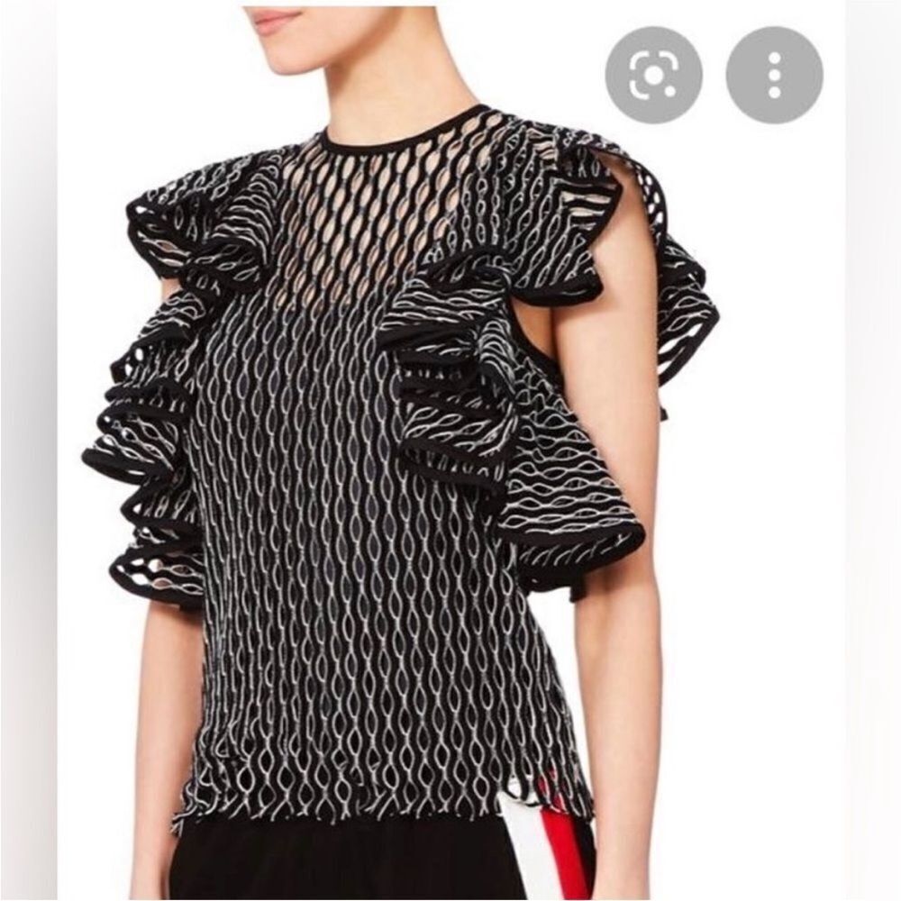 Beaufille Black Ruffled Women's Top, S - Picture 2 of 7